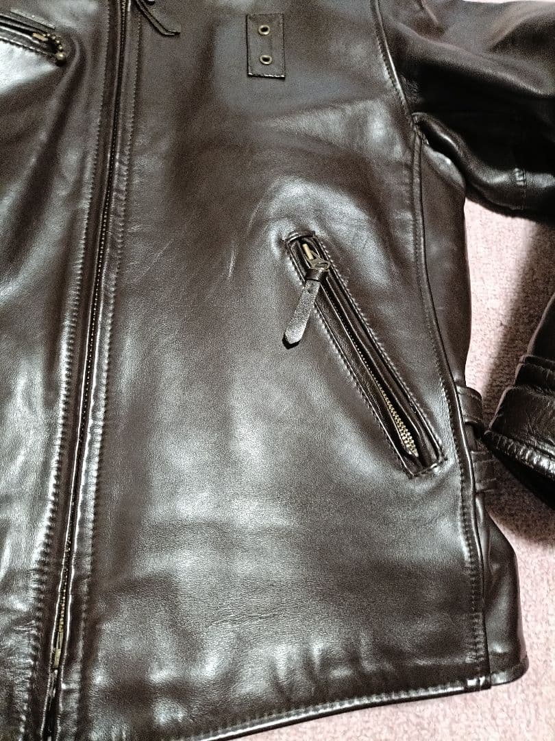 肉厚　馬革　ハーレーダビッドソン　L　シングルライダースジャケット