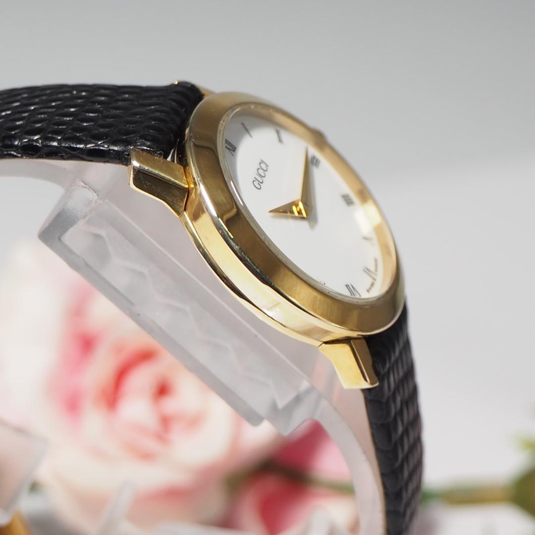 グッチ GUCCI ローマン 新品革ベルト レディース腕時計 ゴールド F250
