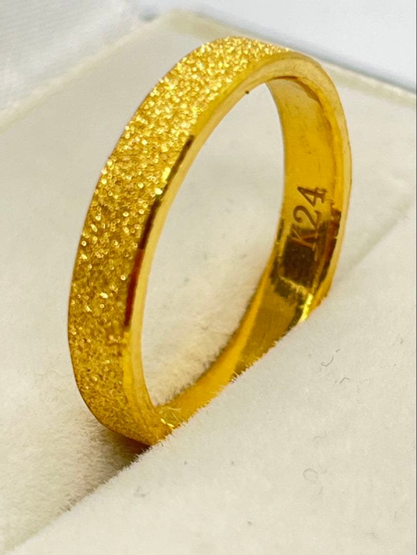 ヴァンクィーンK24 純金平打ちグロスリング 5.5g刻印ありハンドメイド