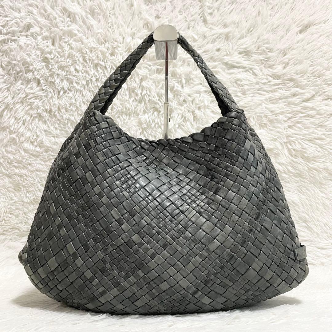 【美品】ファロルニ　ワンショルダー　イントレッチオ　ホーボー　グリーン系　レザー