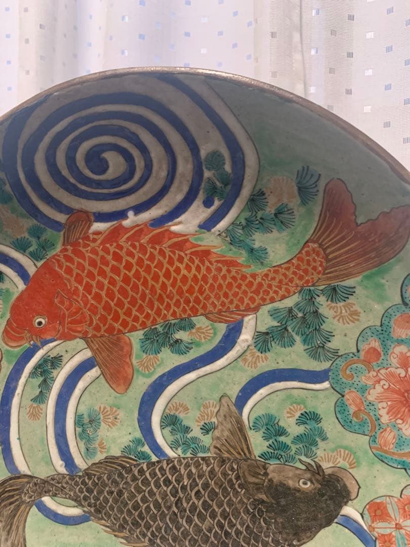 江戸　古九谷　大皿　直径35cm   アンティーク送料込み