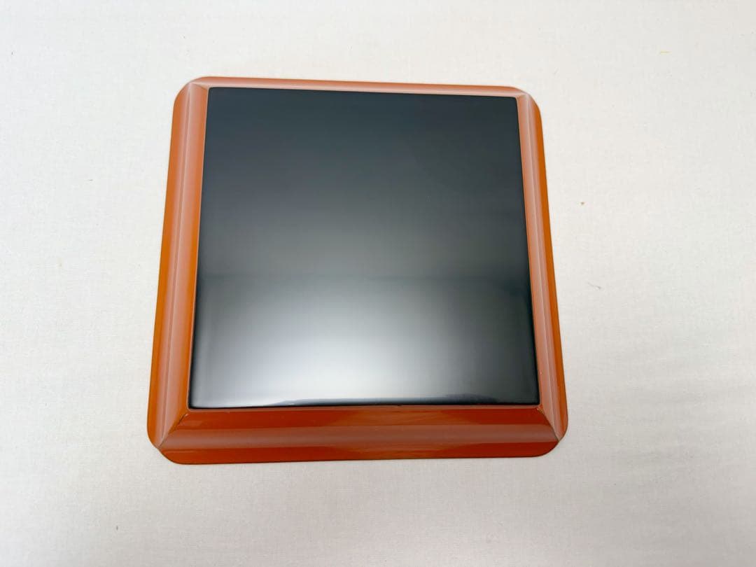 未使用 茶道具 塗師 助田宗明作 木製 朱塗 若狭盆 干菓子器 共箱