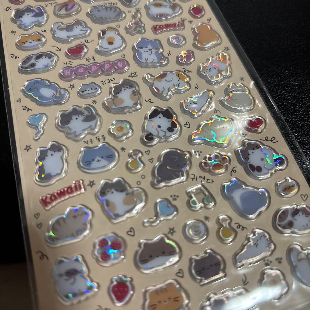 シール　猫シリーズ　キラキラ