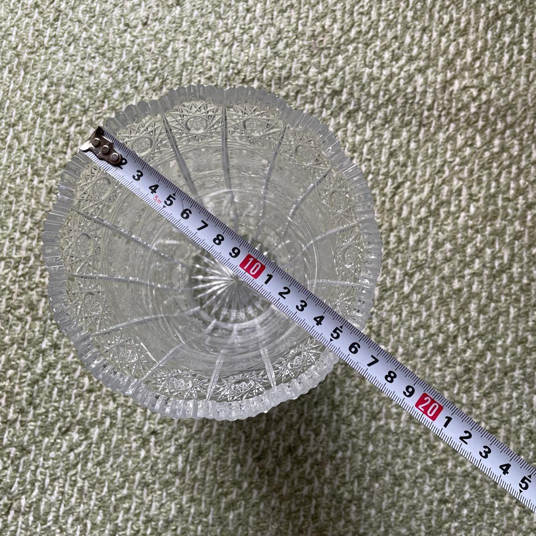 クリスタルガラス 花瓶 東ヨーロッパ　チェコ共和国製　輝く古董