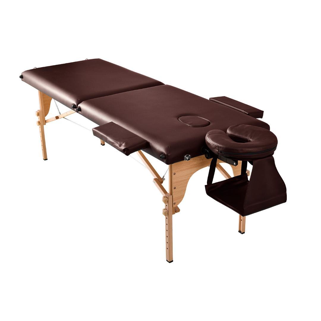 ブラウンマッサージベッド 折りたたみ コンパクト超軽量エステベッドマッサージ台