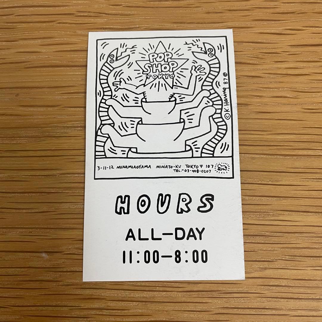 キースへリング・サイン入りpop shop東京ショップカード