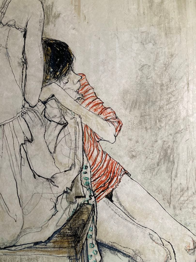 【真作保証】ジャン・ジャンセン「母と子」リトグラフ 直筆サイン 版画 絵画