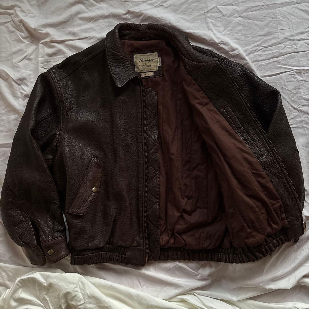 【90s】Swinger レザー ボンバージャケット 本革 A-2 ラムレザー