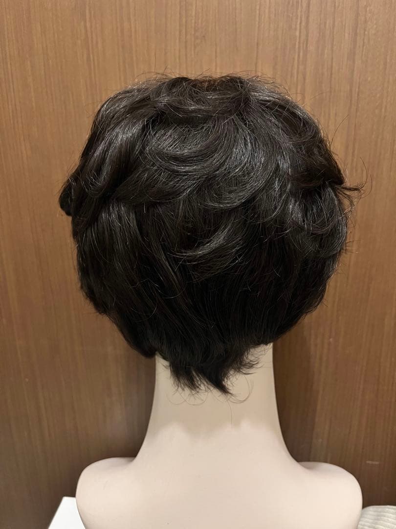 はるきち様☆気品人毛100% つむじ部分手植え ショートウィッグN890