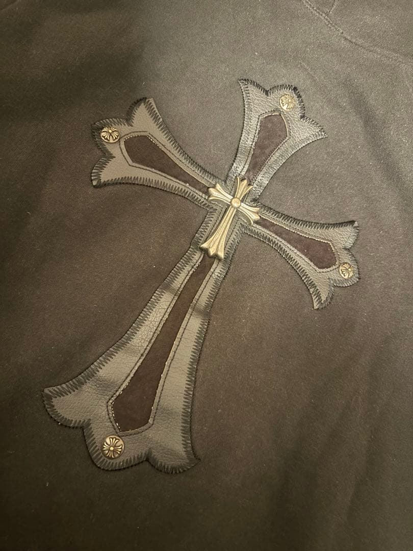 クロス刺繍付き黒パーカー パーカー 十字架 y2k opium 平成