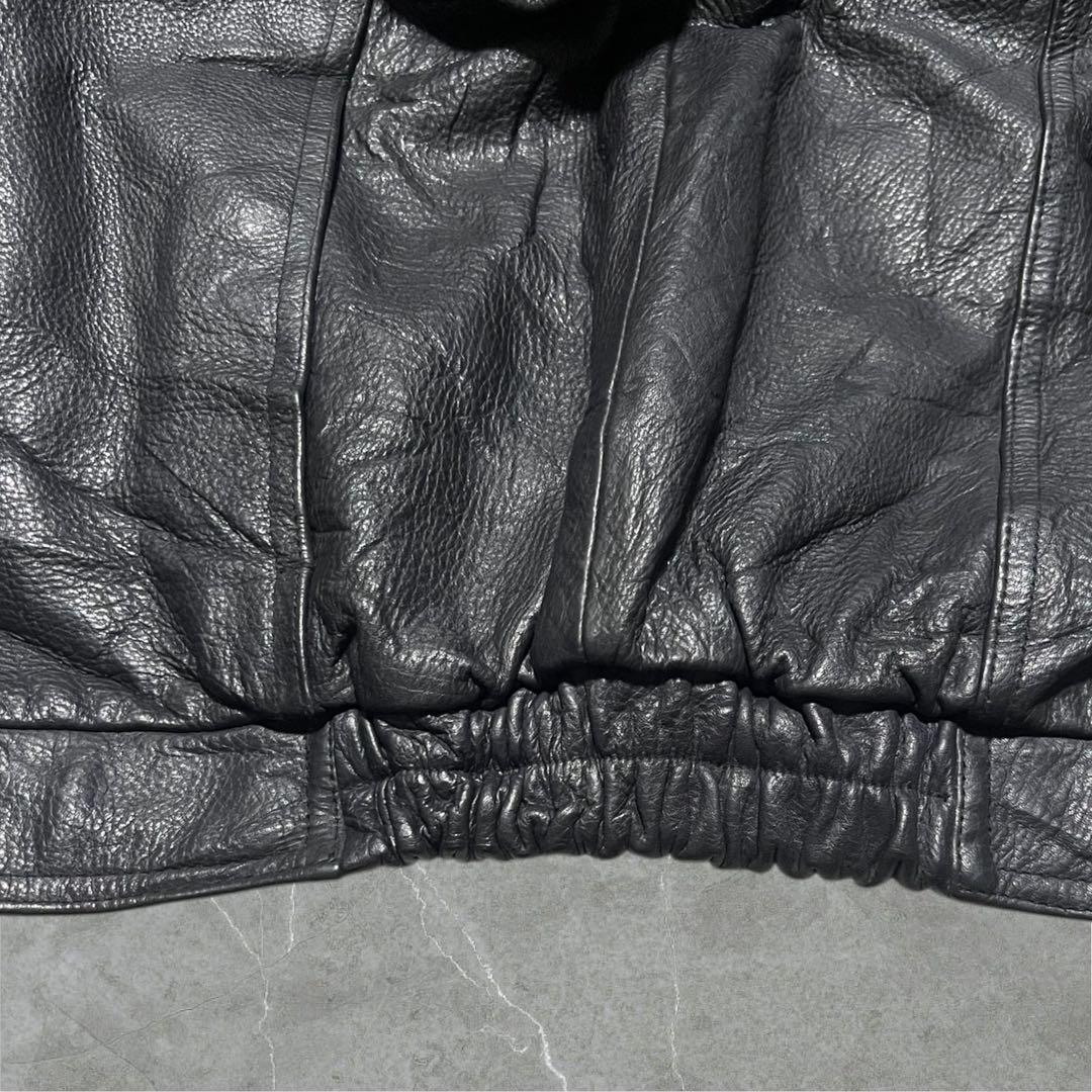 WILSONS本革ハーレーカスタム刺繍イーグルワッペンレザージャケットL古着