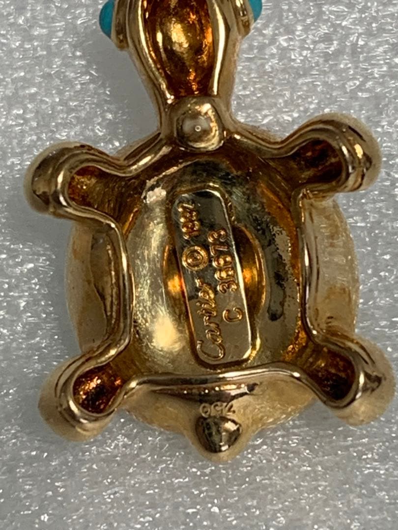 専用です。希少☆CARTIER☆タートル 亀ヘキサゴン750刻印ターコイズ