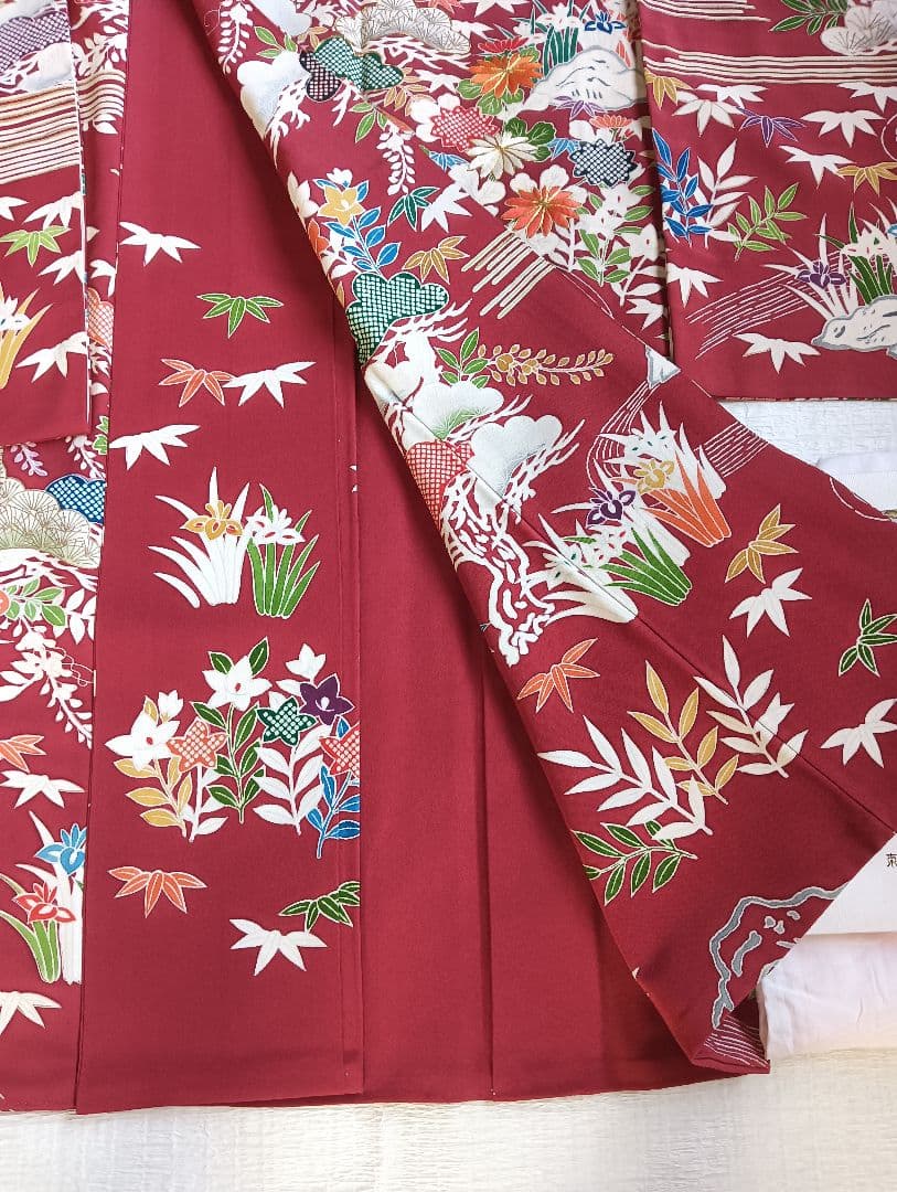 振袖フルセット　手描き総柄友禅　本物志向の方に　古典柄　作家　164/66.5