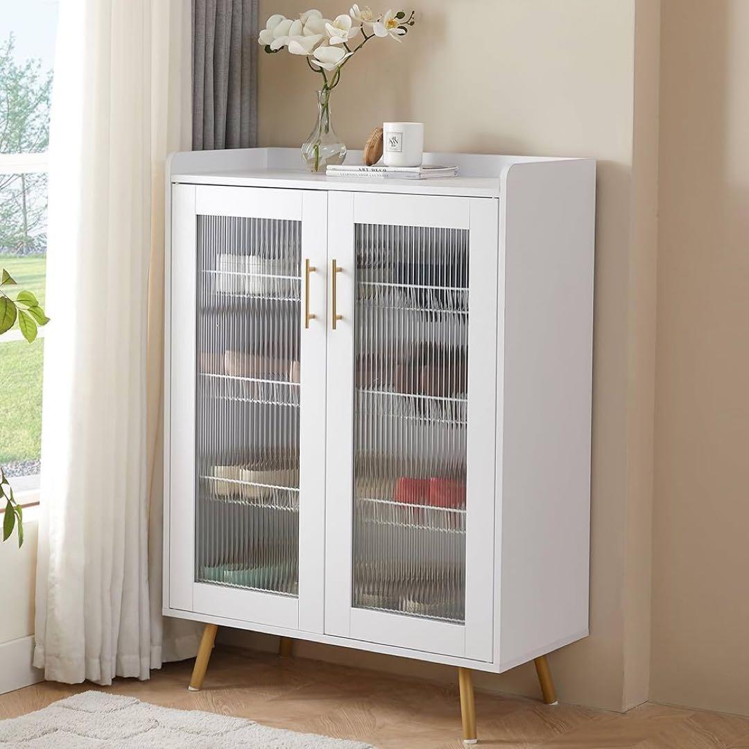 【大特価】シューズキャビネット 下駄箱 4段 扉付き 靴箱 家庭用 組立簡単