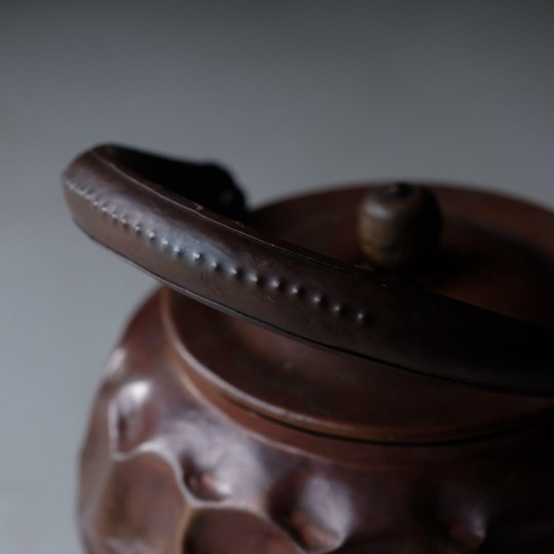 槌目打出薬缶　やかん 湯沸 急須 水注 茶道具 古道具 骨董 古民具