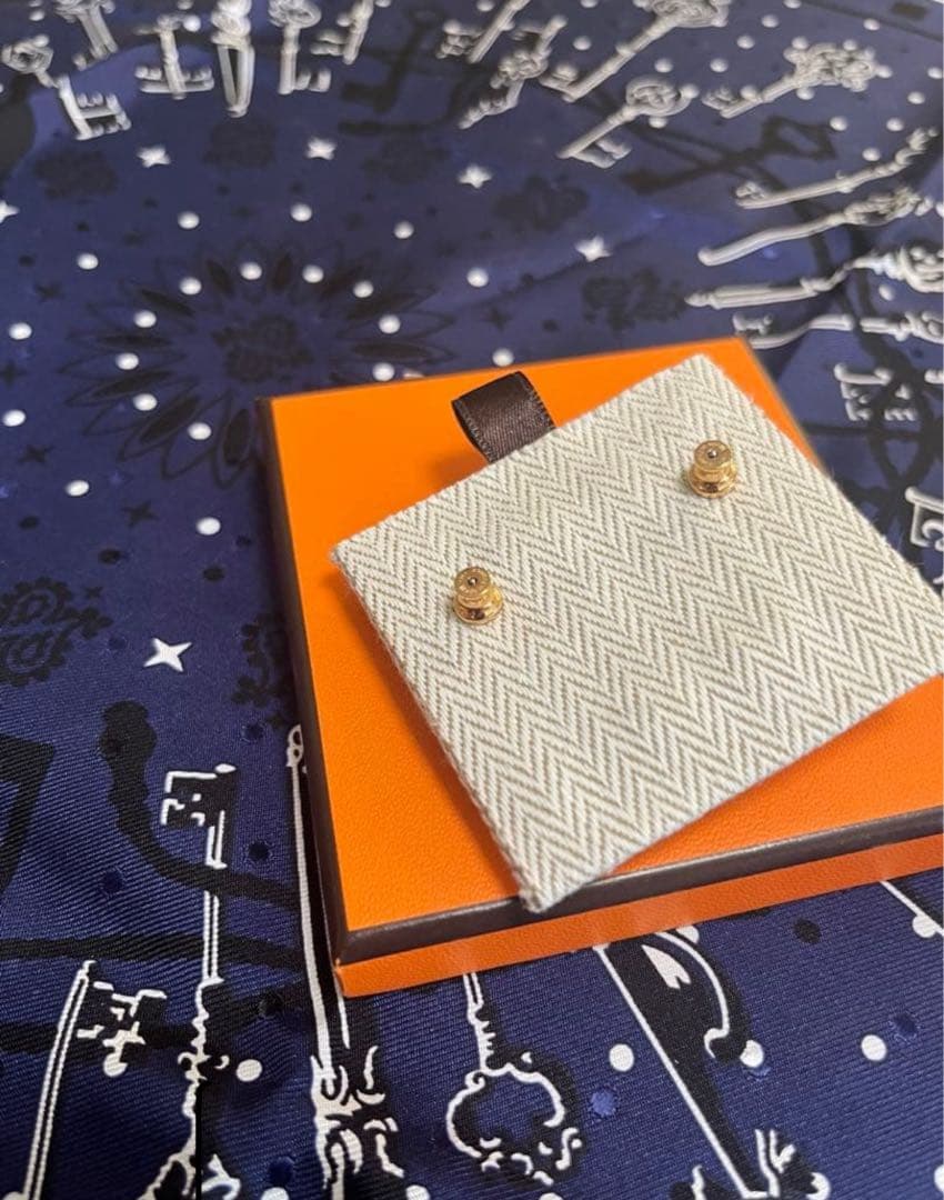 最終値下 HERMES ミニポップH ピアス ノアール ピンクゴールド ブラック