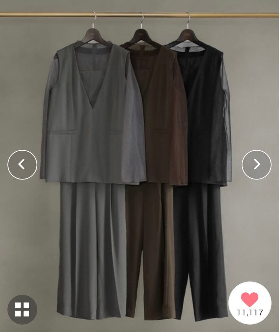 GIRL チュールレイヤードトップス・ワイドパンツ 2点セット