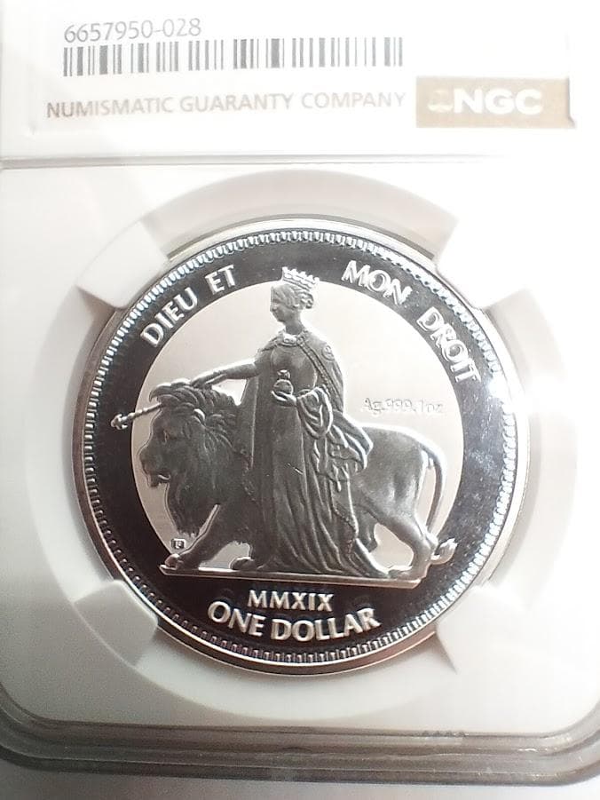 NGC PF65 ウナとライオン 2019 ヴァージン諸島銀貨 リバースプルーフ