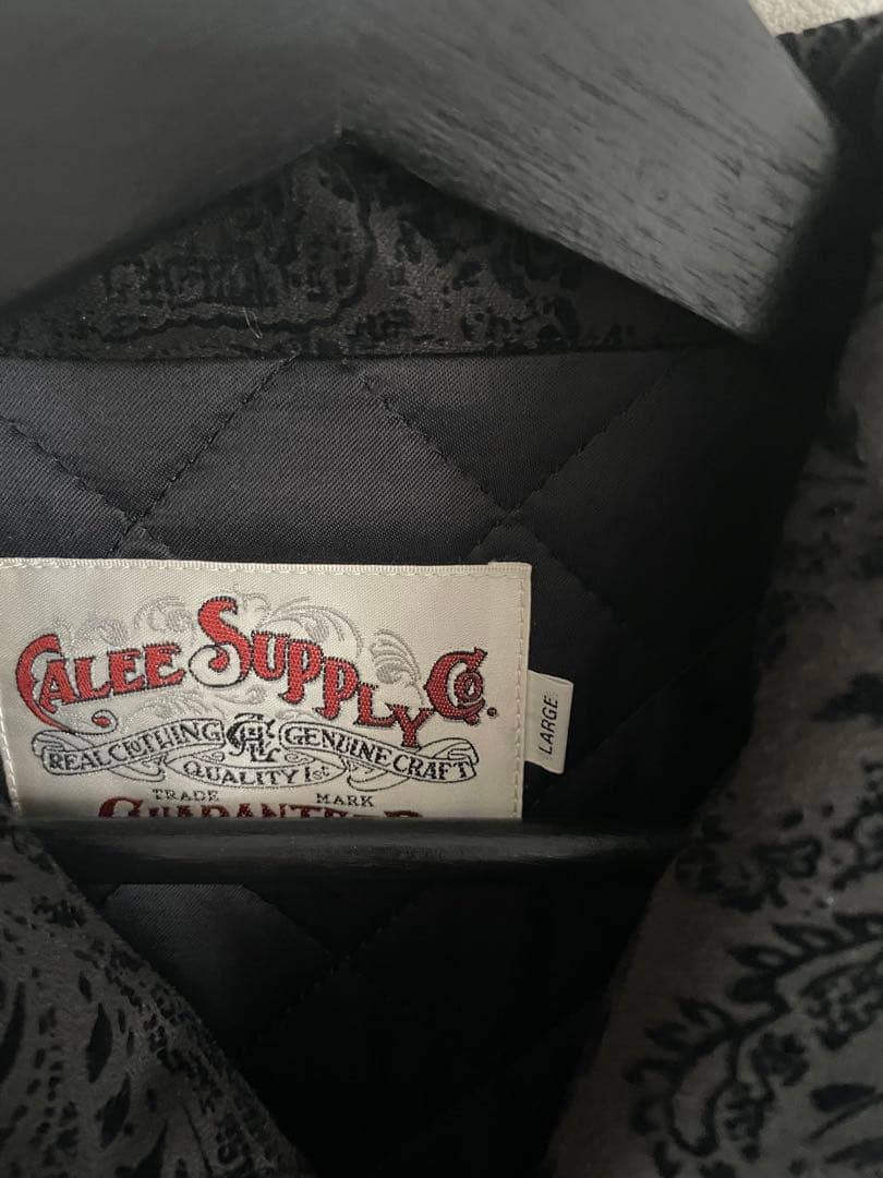 CALEE／キャリー ペイズリー ジャケット 黒 キルティング Lサイズ
