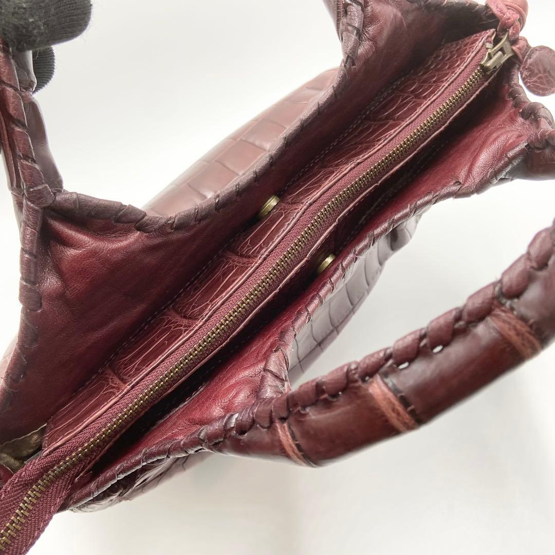 極美品　IBIZA イビサ　2way クロコダイル　マット　レザー　ブラウン