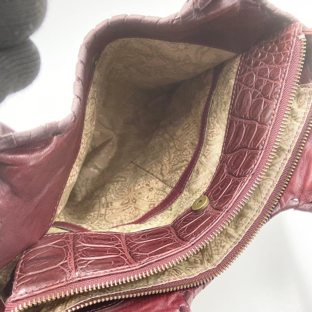 極美品　IBIZA イビサ　2way クロコダイル　マット　レザー　ブラウン