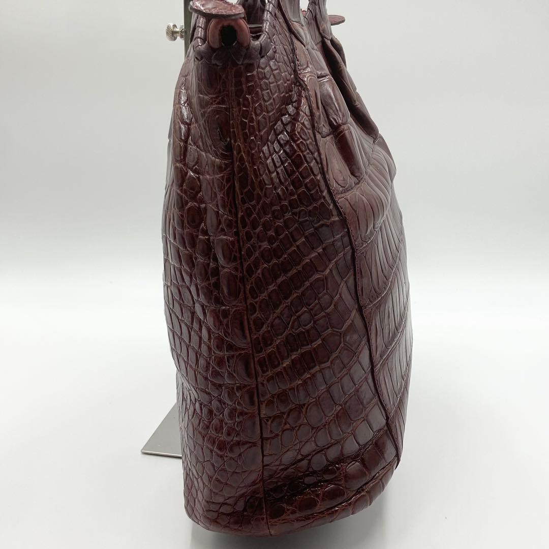 極美品　IBIZA イビサ　2way クロコダイル　マット　レザー　ブラウン