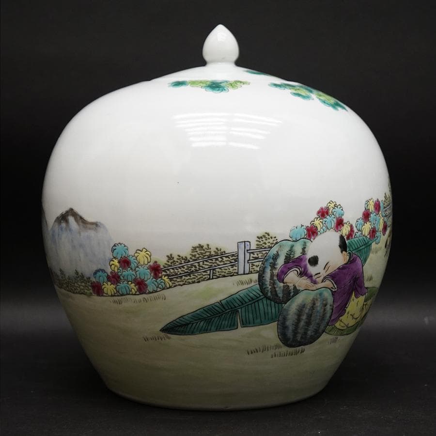 中国美術 中国古玩 蓋付飾壺 将軍罐 沈香壷 壷 唐物 時代 骨董 古美術品