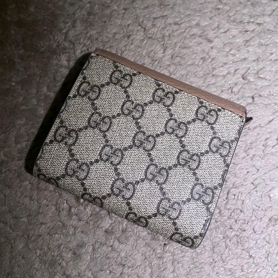 GUCCI 二つ折り財布 ベージュ グレー