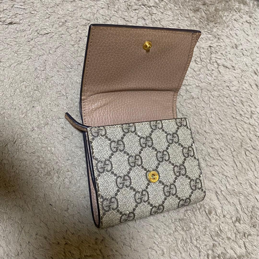 GUCCI 二つ折り財布 ベージュ グレー