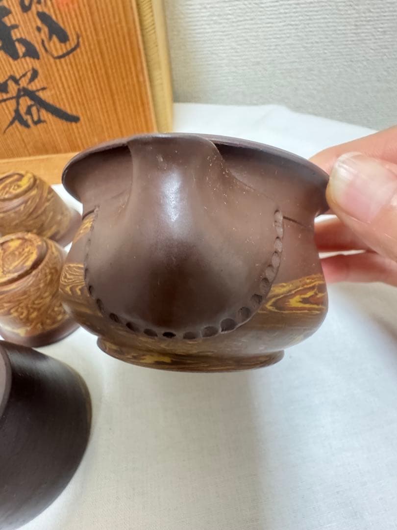 珍品　名工　稀代の陶芸家東城山 一角作　練込 茶器揃え　煎茶道具　茶道具