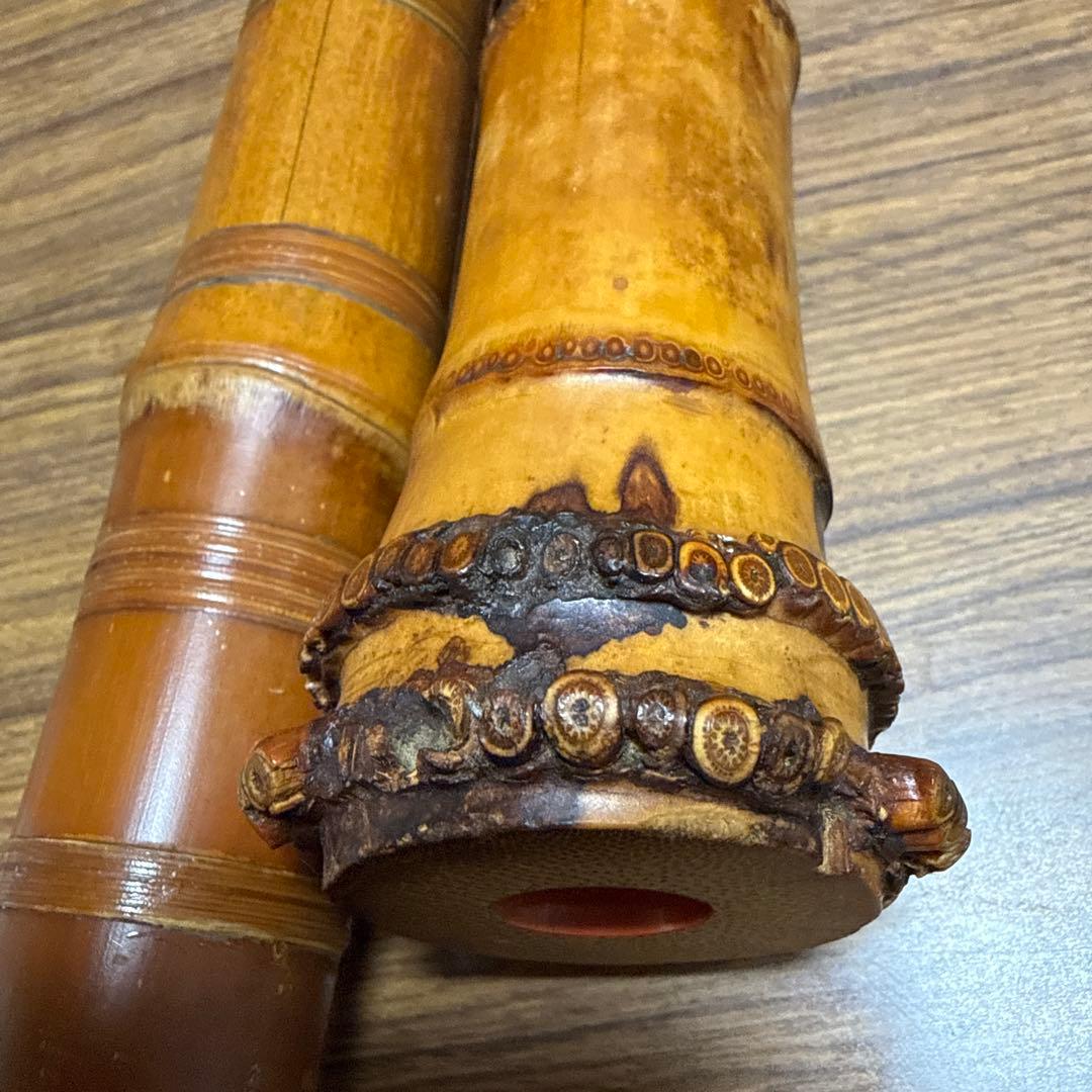 尺八　一尺八寸管唄口金　中継ぎ金三線　 竹峰銘他　最高級品