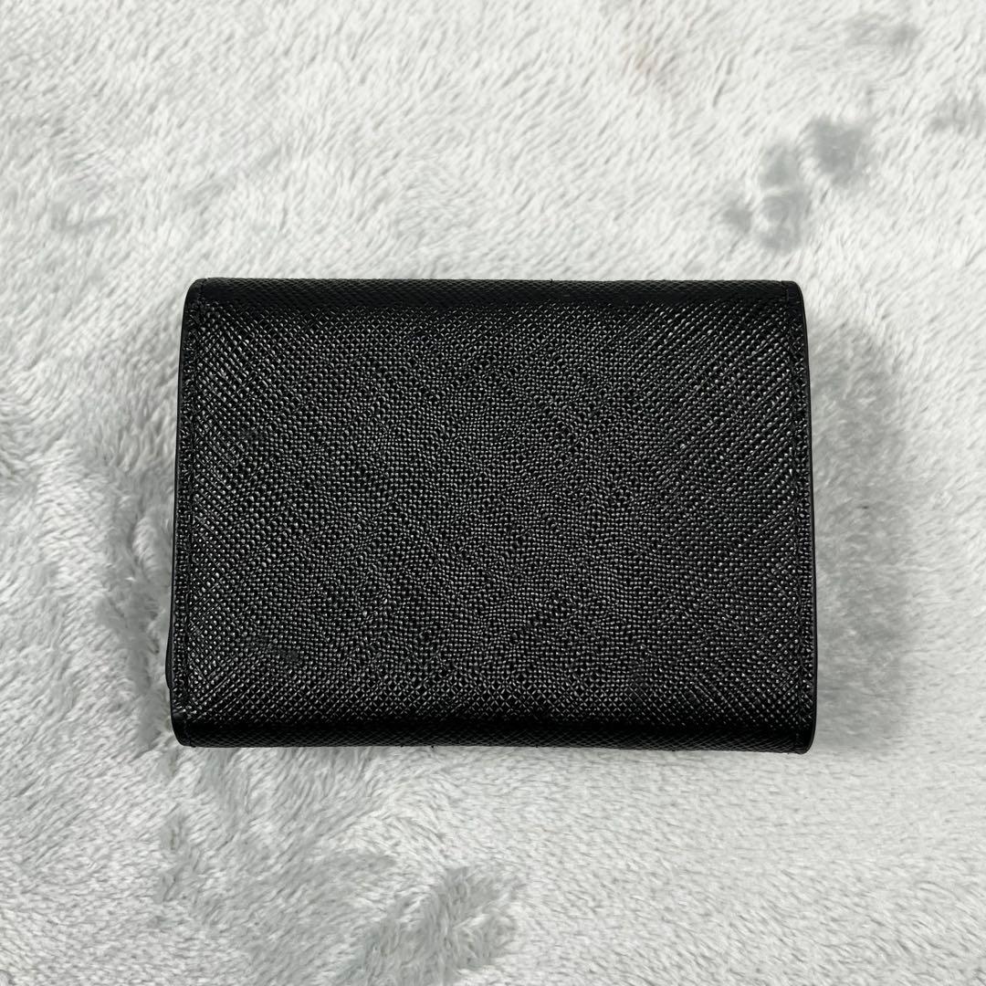 Prada プラダ 3つ折り財布 三角ロゴ ブラック 黒 サフィアーノレザー