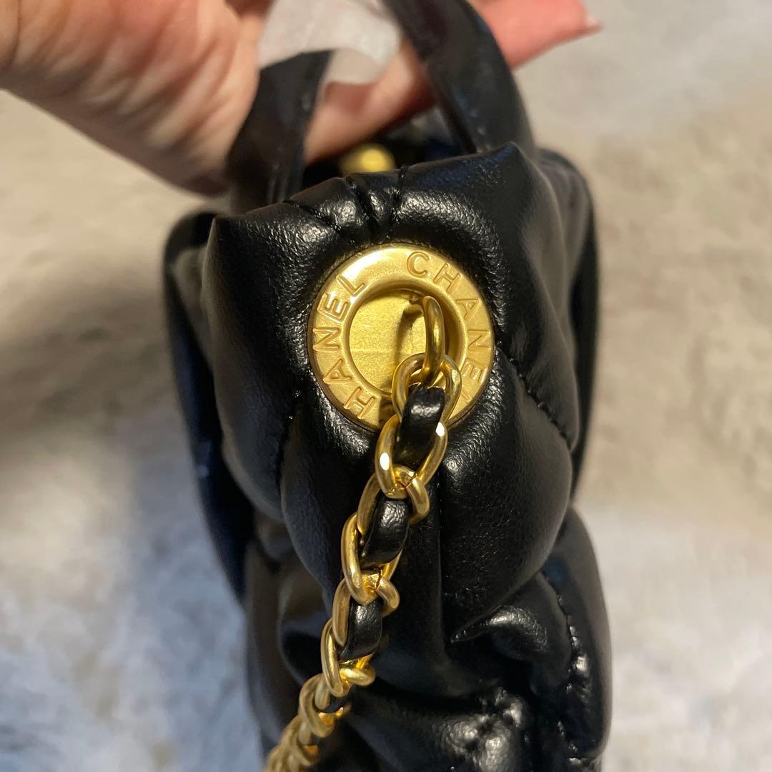 ノベルティ　CHANEL リボン　チェーン　バッグ　ラムスキン　即日発送