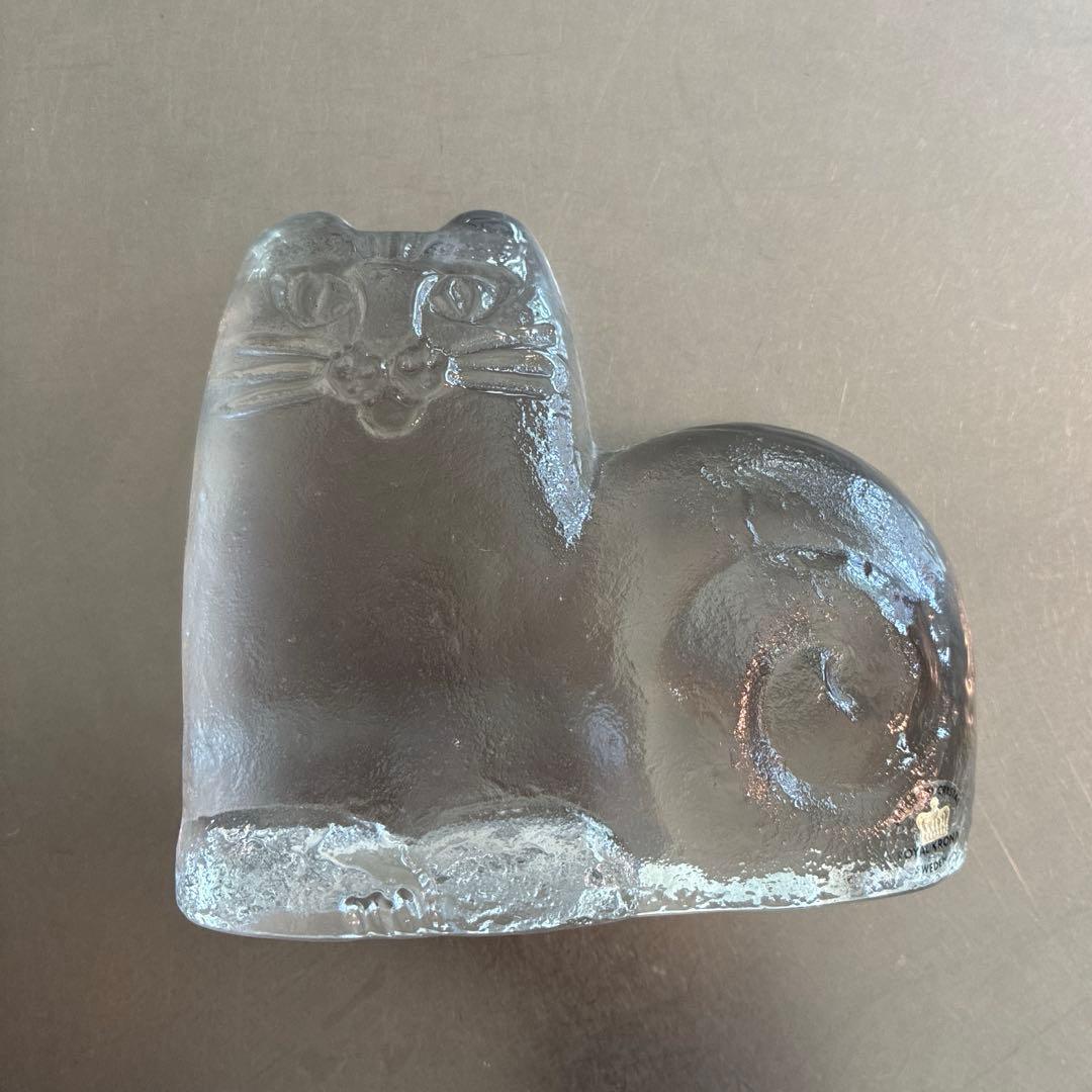 Lisa Larson /リサラーソン ロイヤルクローナ　ガラスオブジェ 猫