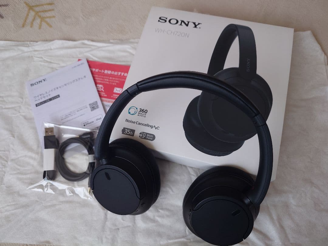 【美品】SONY WH-CH720N ブラック ワイヤレスノイキャンヘッドホン
