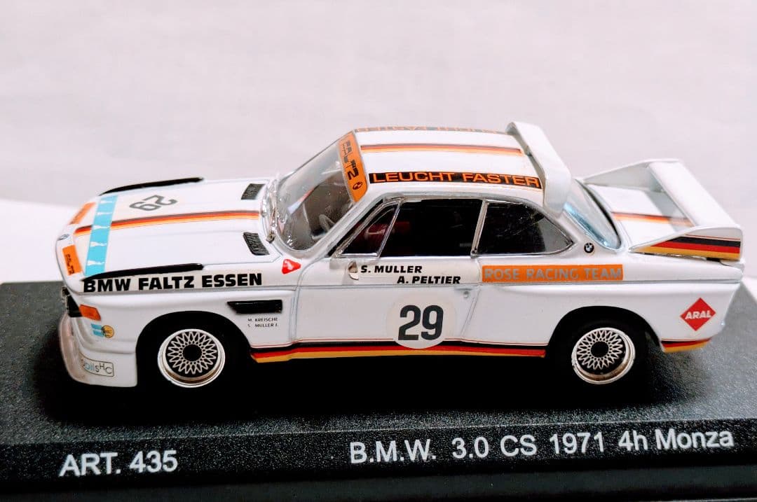 貴重BMW ３.０ＣＳ レーシングモンツァ１９７１年DetailCars１/43