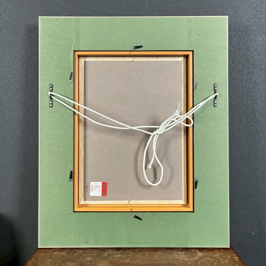 美品 佐々木経二「烏瓜」日本画 肉筆画 共シール有 署名・落款有り 額縁入り