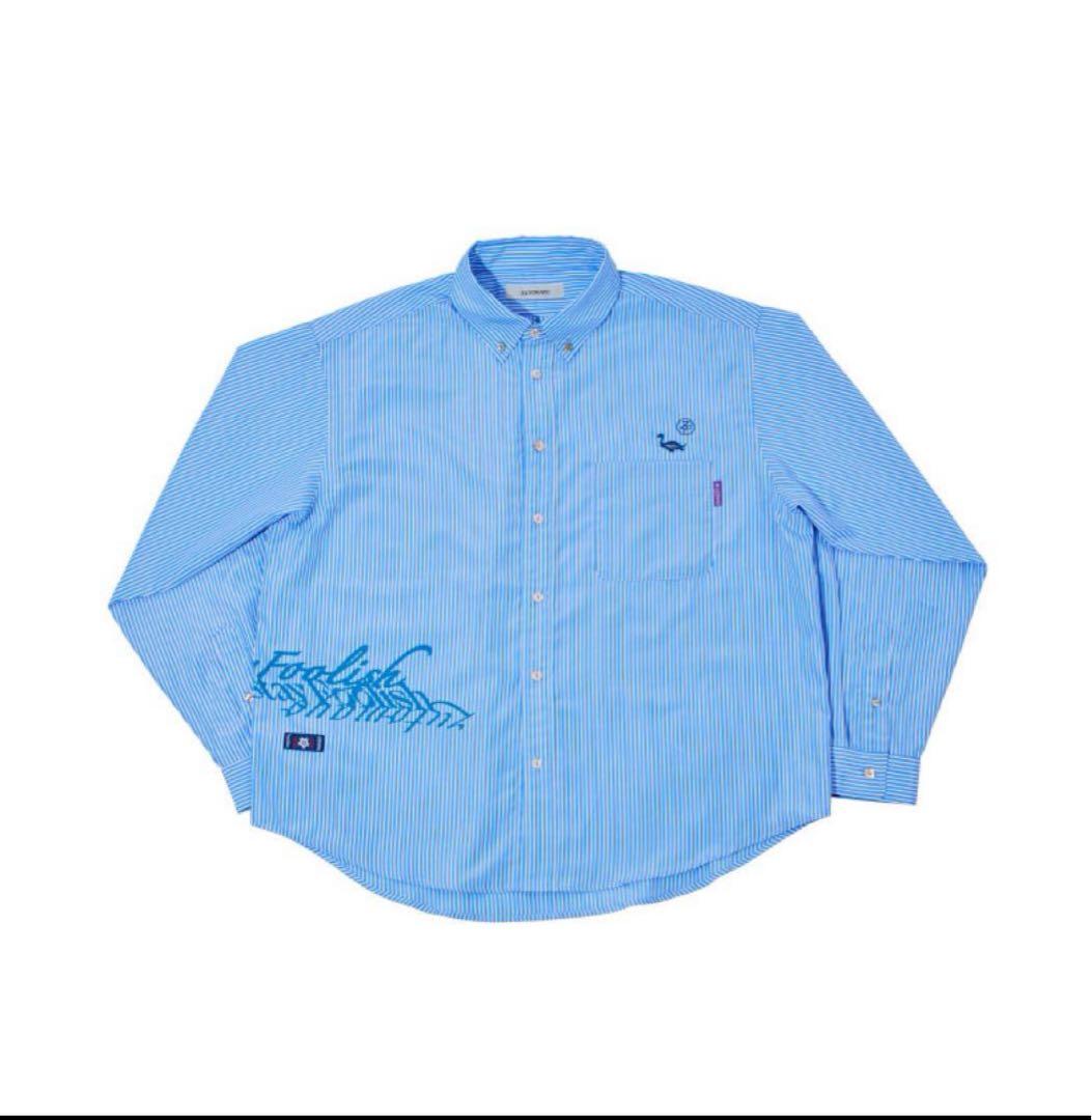 ずとまよ。名巧は愚なるが如し　ブルーストライプシャツ　XL