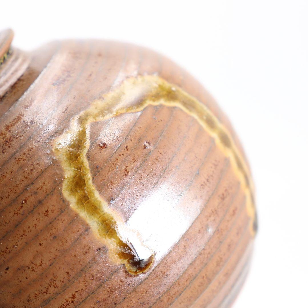 御室窯 柴田孝三作 唐物中興名物 岩城文琳写 茶入 東山緞子仕覆　V906