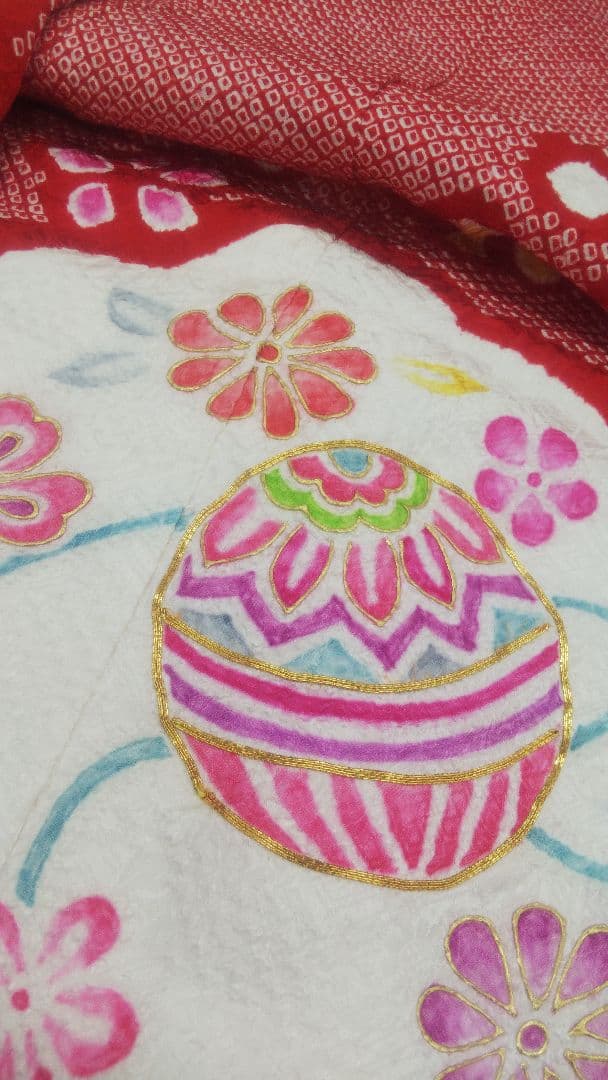 ★売約品★特選総絞り 七歳お祝い着物 帯シメ、長襦袢、小物セット