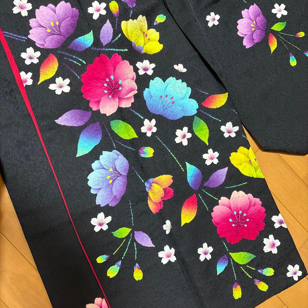 【12/19】振袖☆パステル花柄（黒色）