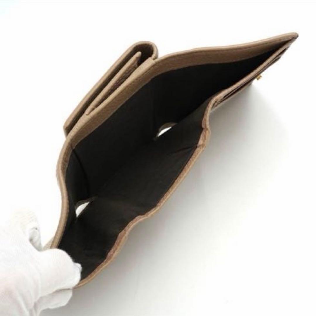 【ほぼ未使用】GUCCI ミニ財布　マーモント　三つ折り　GGロゴ 刻印