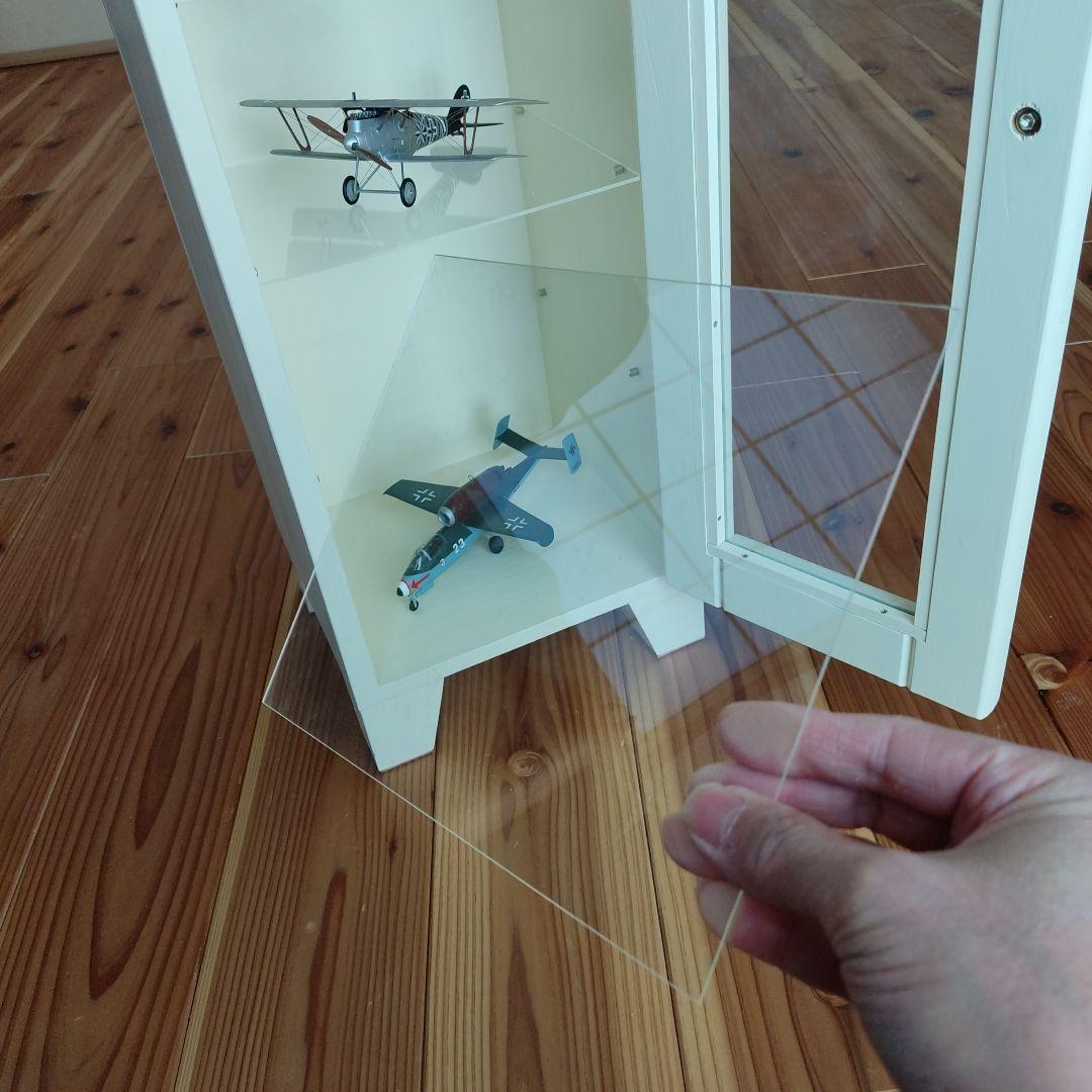 ホワイト 木製ディスプレイ キャビネット　ハンドメイド