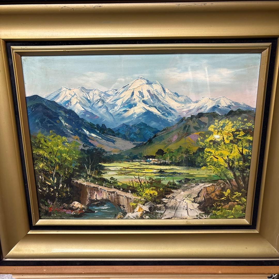 絵画　額縁　油彩画　F6 羽沢清水　アクリル板