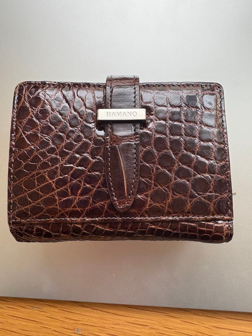 さ*ま様 HAMANO 財布 ハマノ 二つ折り財布 ブラウン クロコダイル