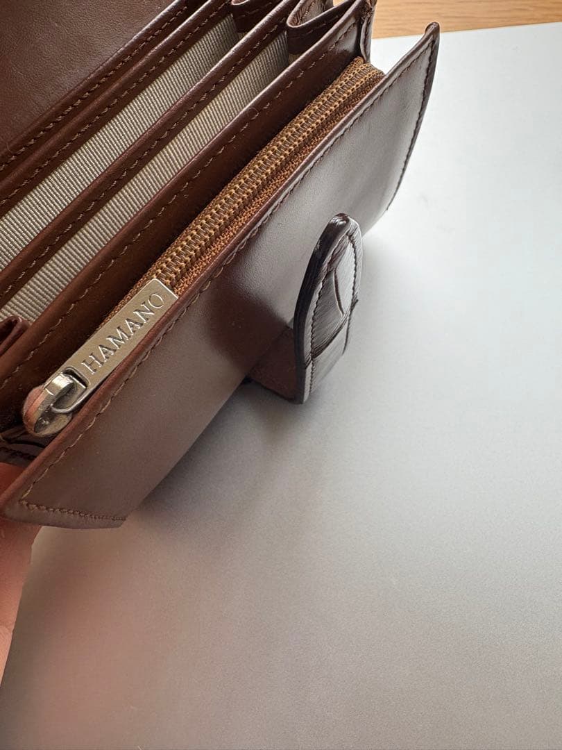 さ*ま様 HAMANO 財布 ハマノ 二つ折り財布 ブラウン クロコダイル