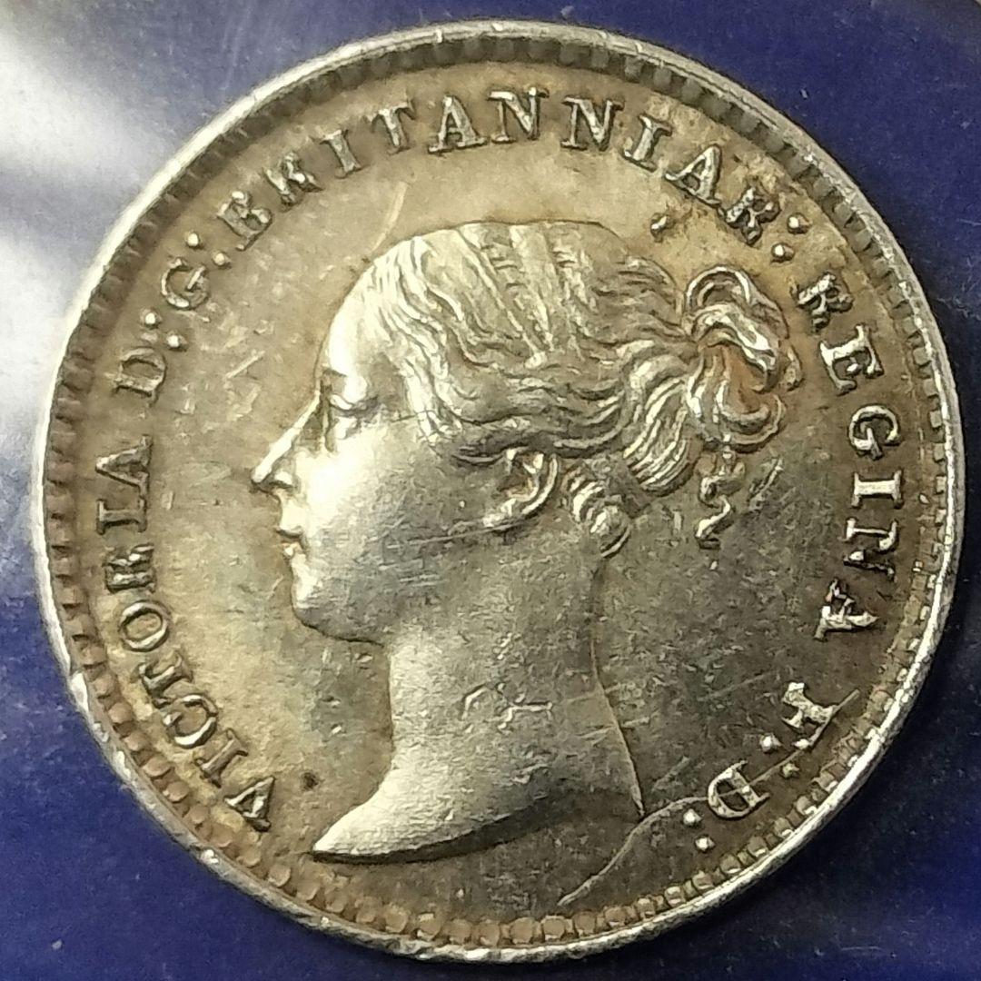 美品❗️イギリス1ペニー銀貨（マウンディ銀貨）1862年※ダブルストライクエラー