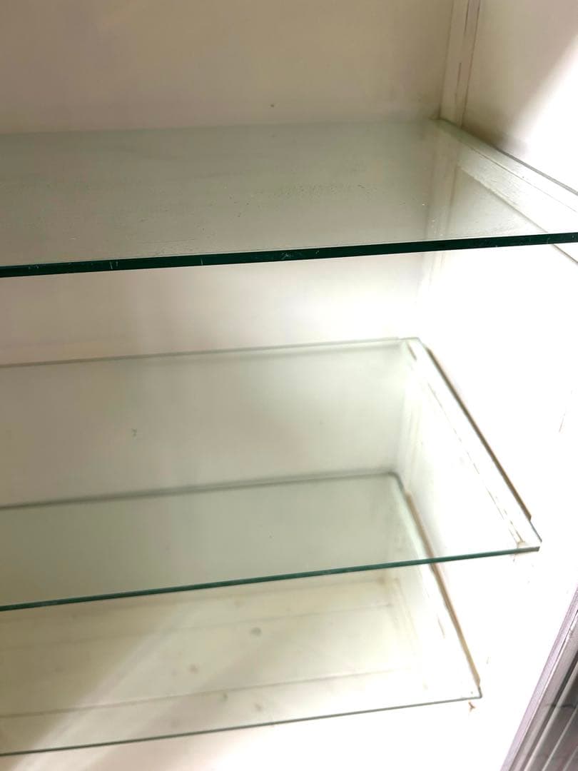 【⚠️発送に関しての注意あり⚠️】ハンドメイドモールガラス棚キャビネット食器棚古道具