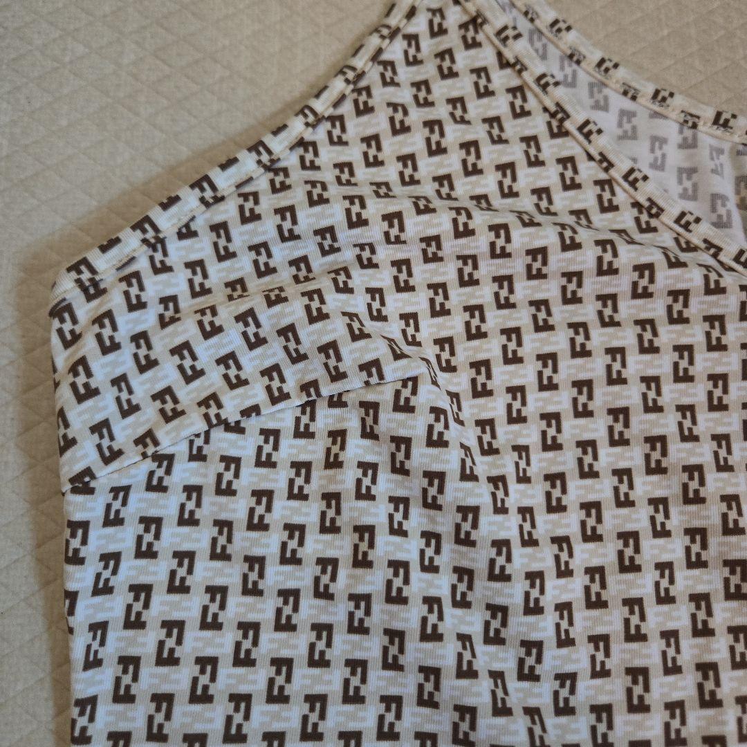 【美品】FENDI フェンディ ズッカ柄 タンクトップ キャミソール イタリア製