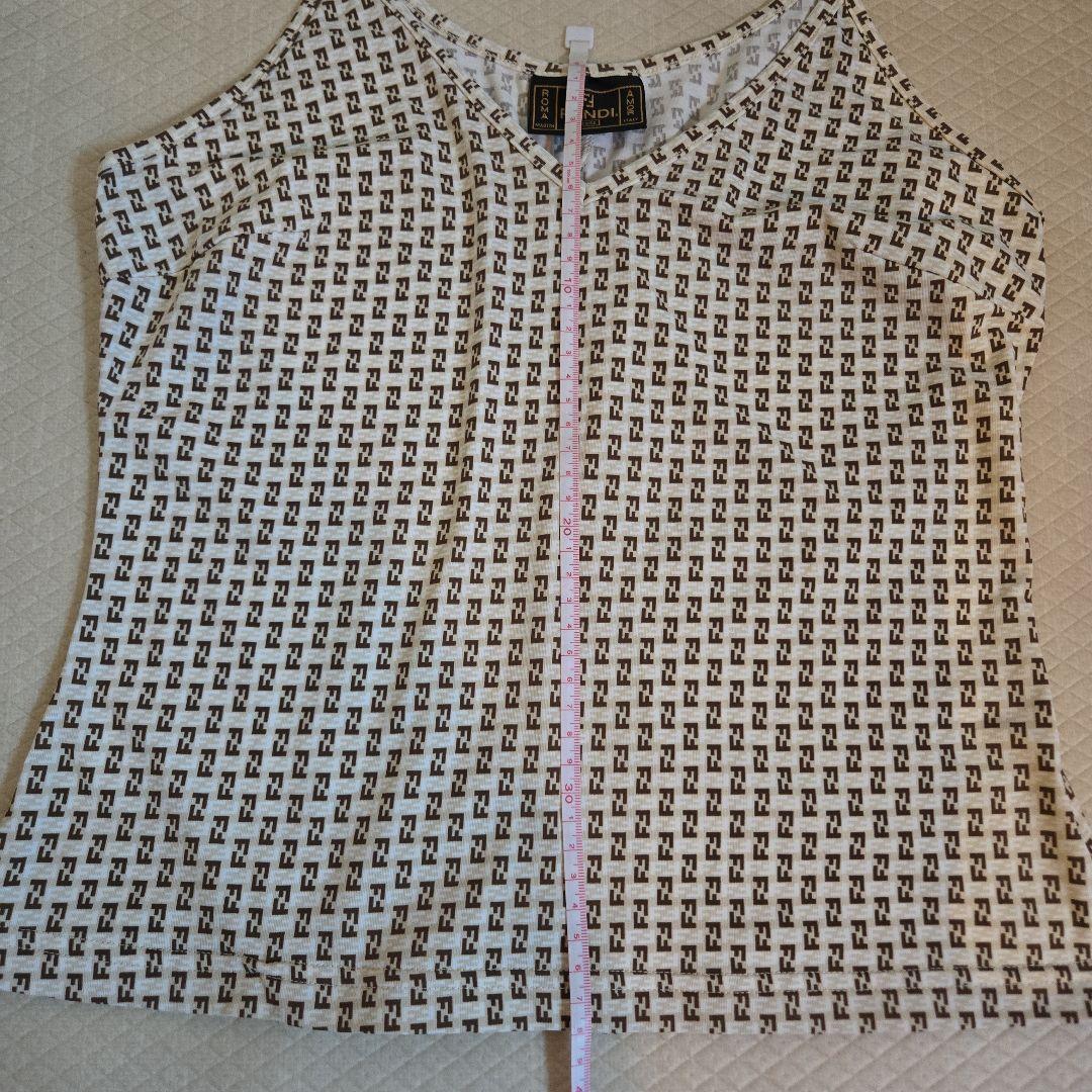 【美品】FENDI フェンディ ズッカ柄 タンクトップ キャミソール イタリア製